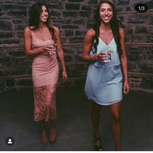 Light Blue Dress with lace detail on top